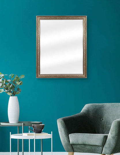 Espejo Biselado de Pared Enmarcado en color Dorado clásico