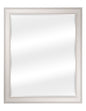 Espejo Biselado de Pared Enmarcado en color Blanco con textura de madera