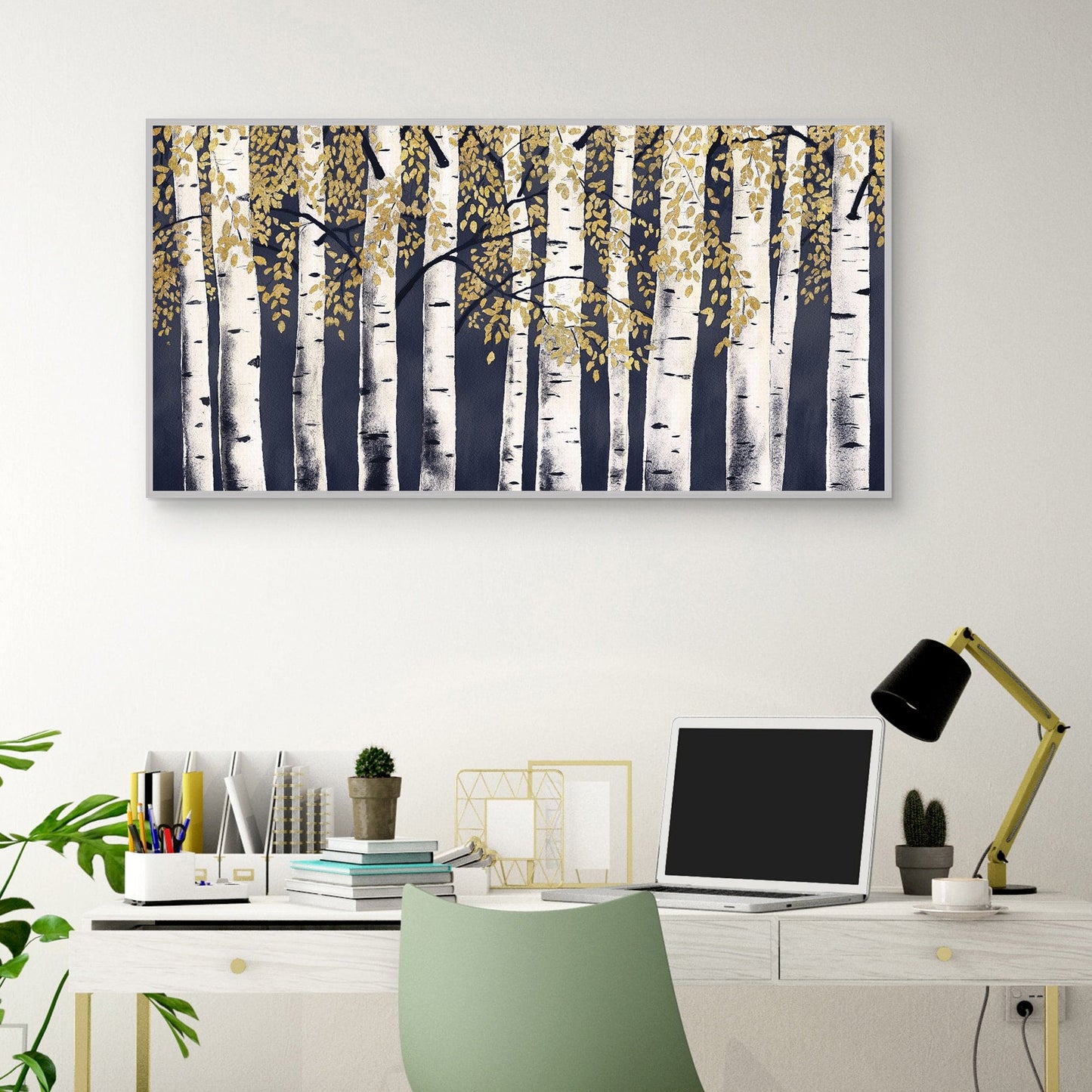 Fresco bosque índigo oro - James Wiens