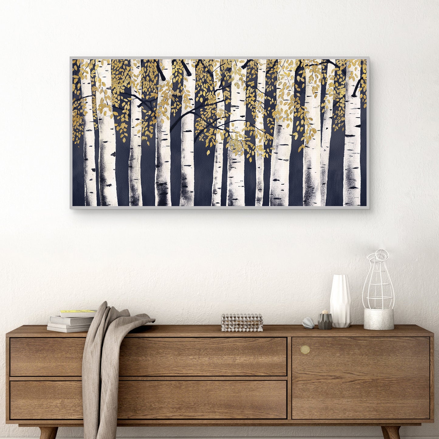 Fresco bosque índigo oro - James Wiens