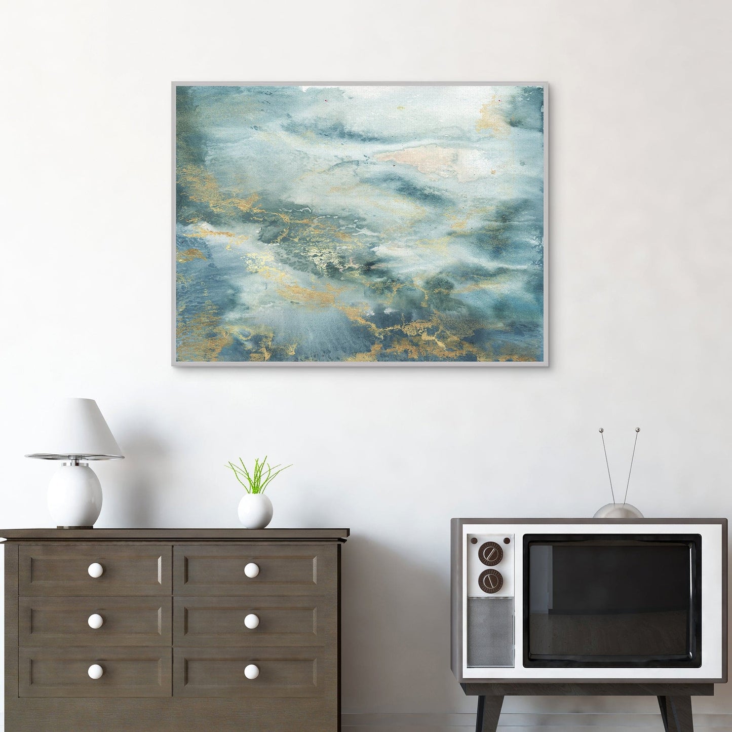 Resumen de acuarela azul - Tre Sorelle Studios