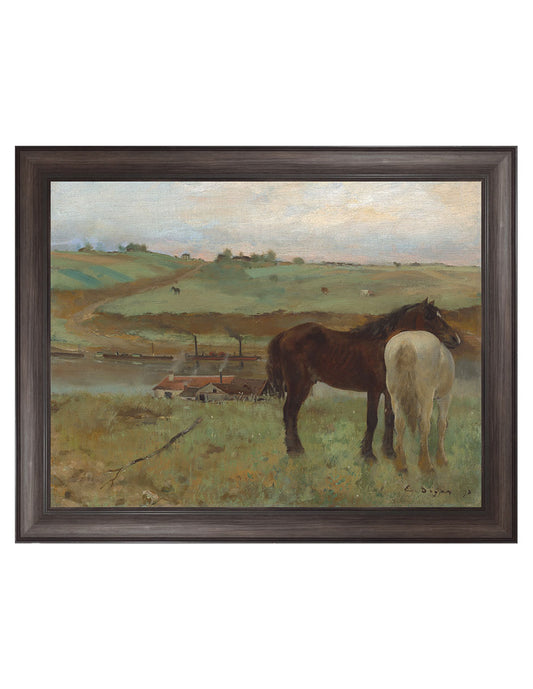 Caballos en un prado - Edgar Degas