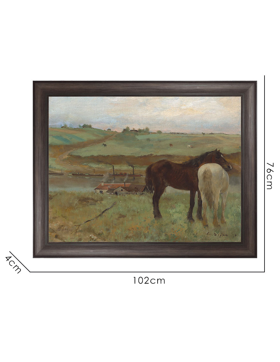 Caballos en un prado - Edgar Degas