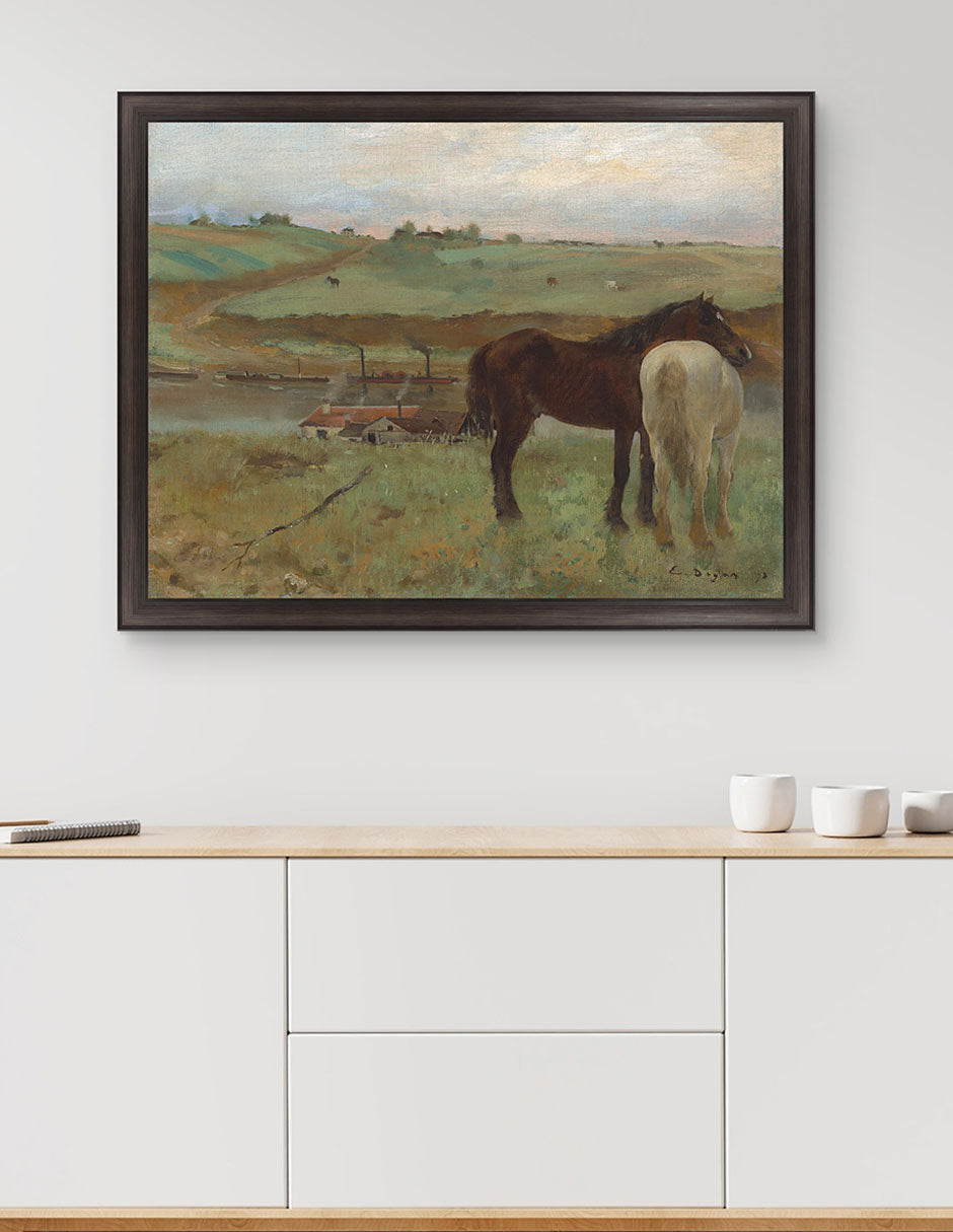 Caballos en un prado - Edgar Degas