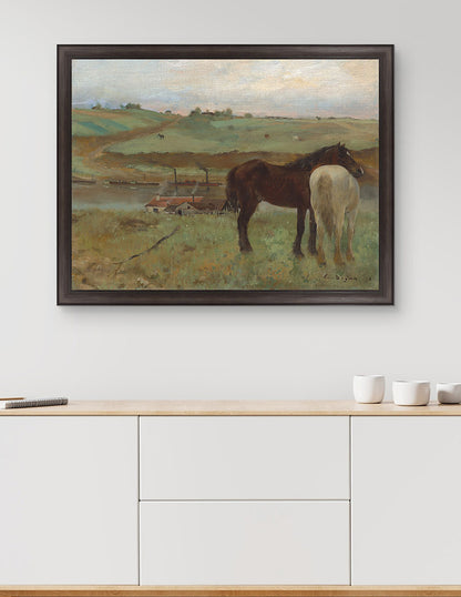 Caballos en un prado - Edgar Degas