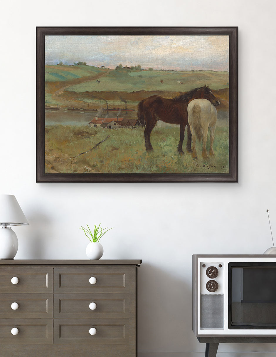 Caballos en un prado - Edgar Degas