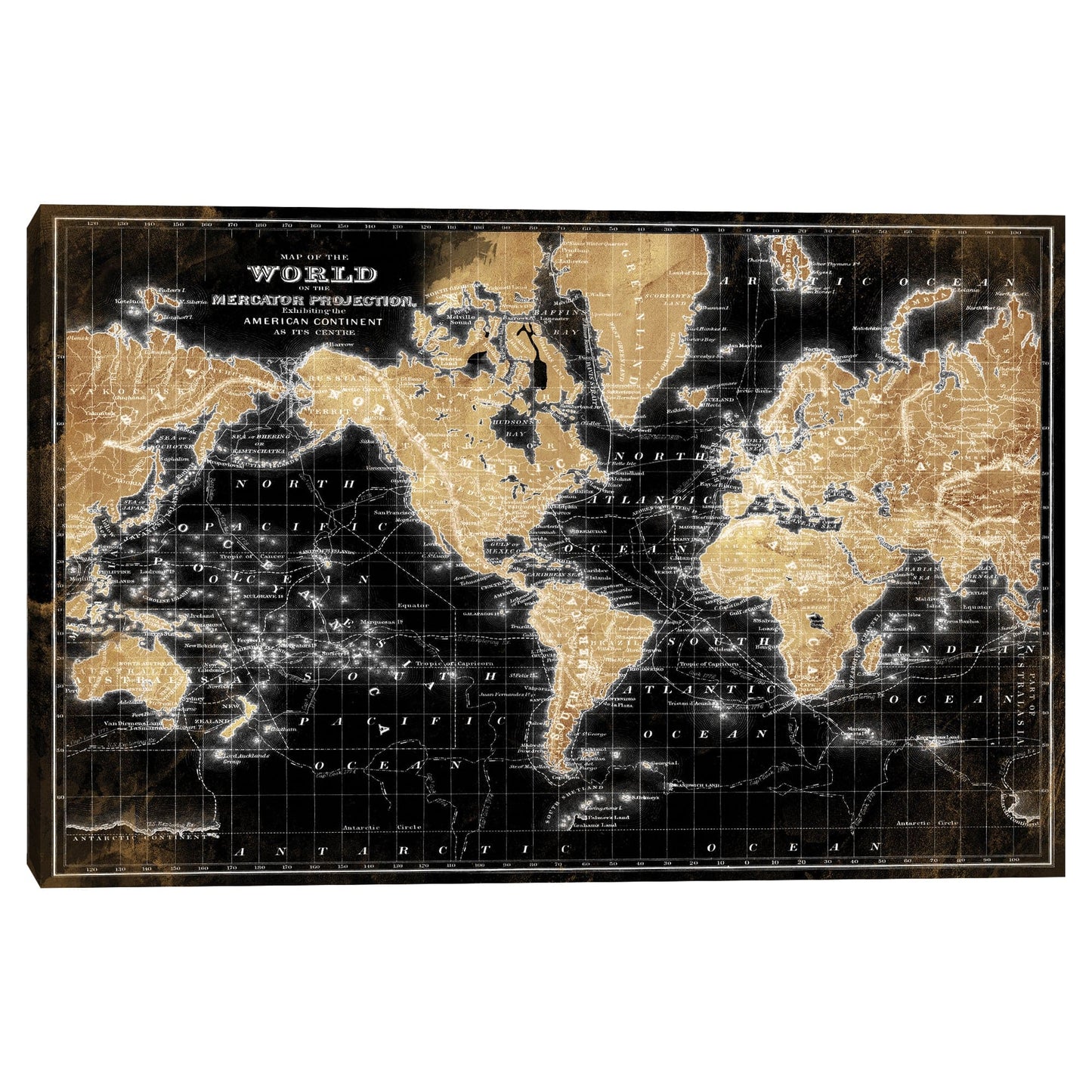 Mapa del mundo en negro - Belle Maison