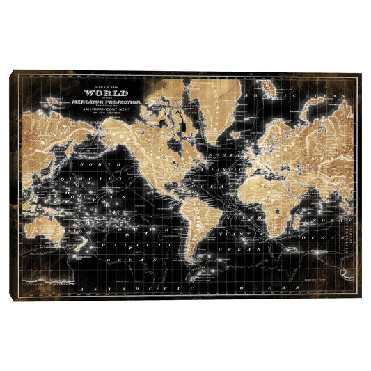 Mapa del mundo en negro - Belle Maison