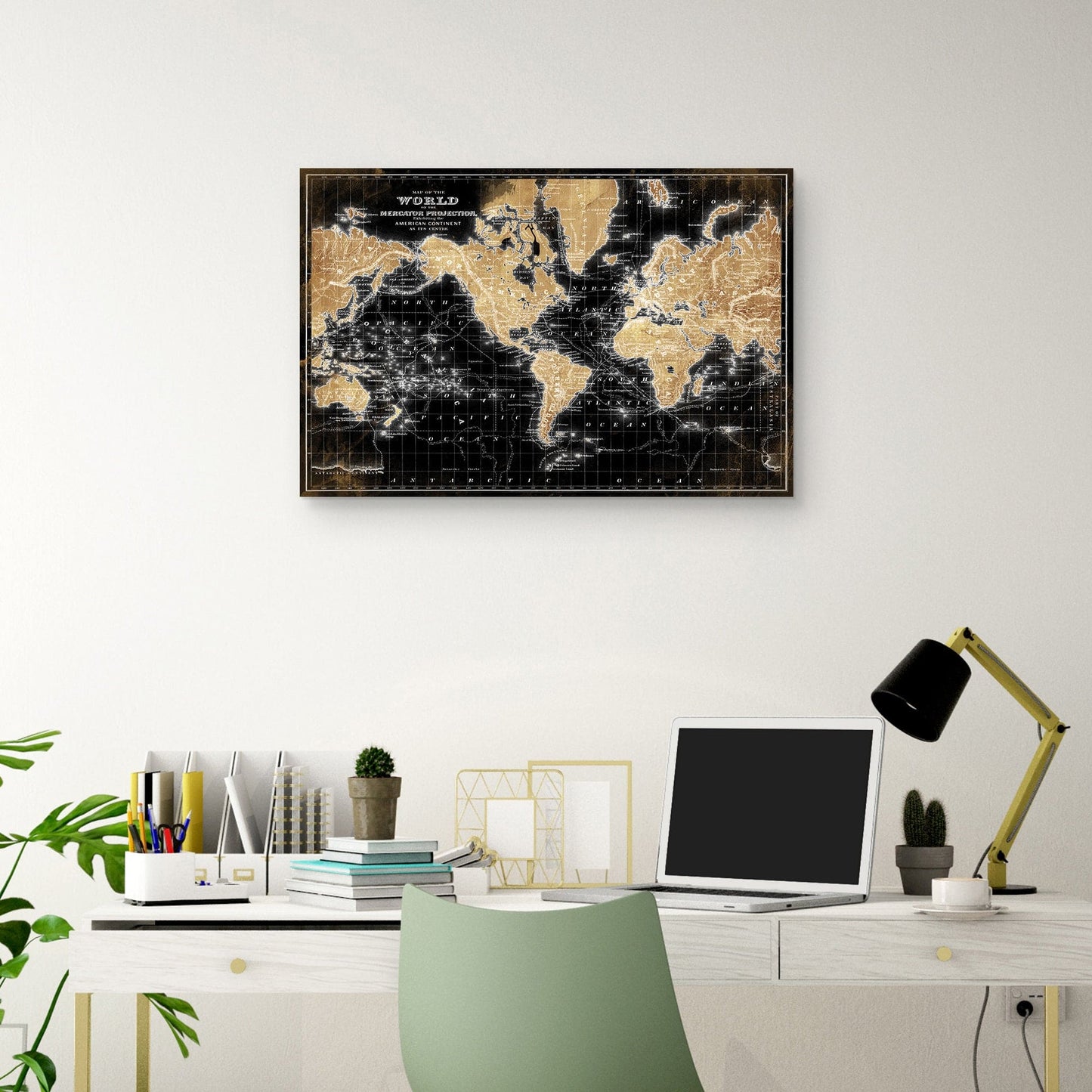 Mapa del mundo en negro - Belle Maison