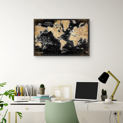 Mapa del mundo en negro - Belle Maison