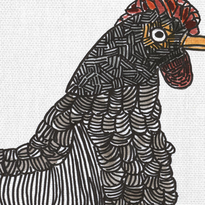Gallo blanco y negro - Sharon Nullmeyer