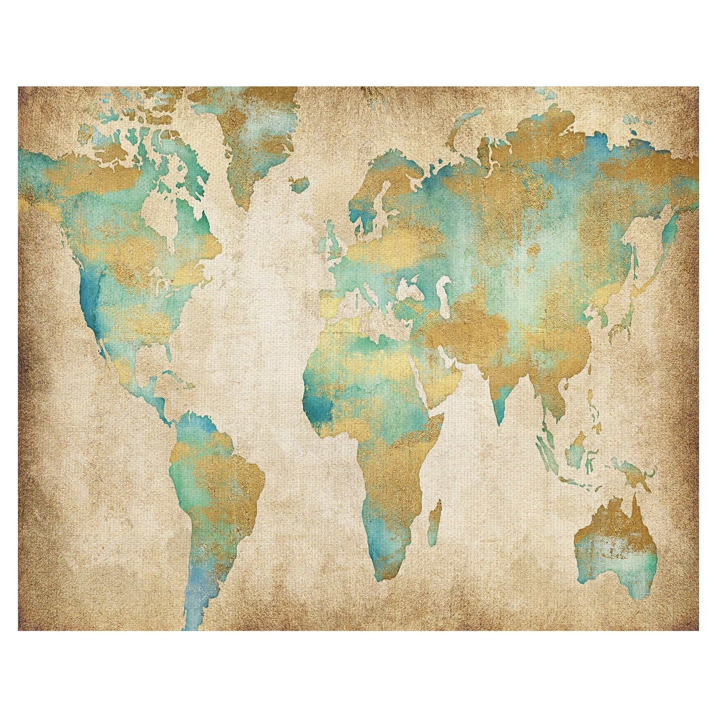 Mapa del mundo dorado - Willowbrook Fine Art