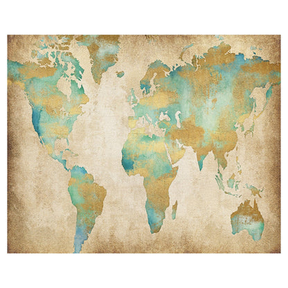 Mapa del mundo dorado - Willowbrook Fine Art
