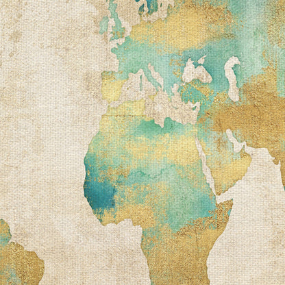 Mapa del mundo dorado - Willowbrook Fine Art