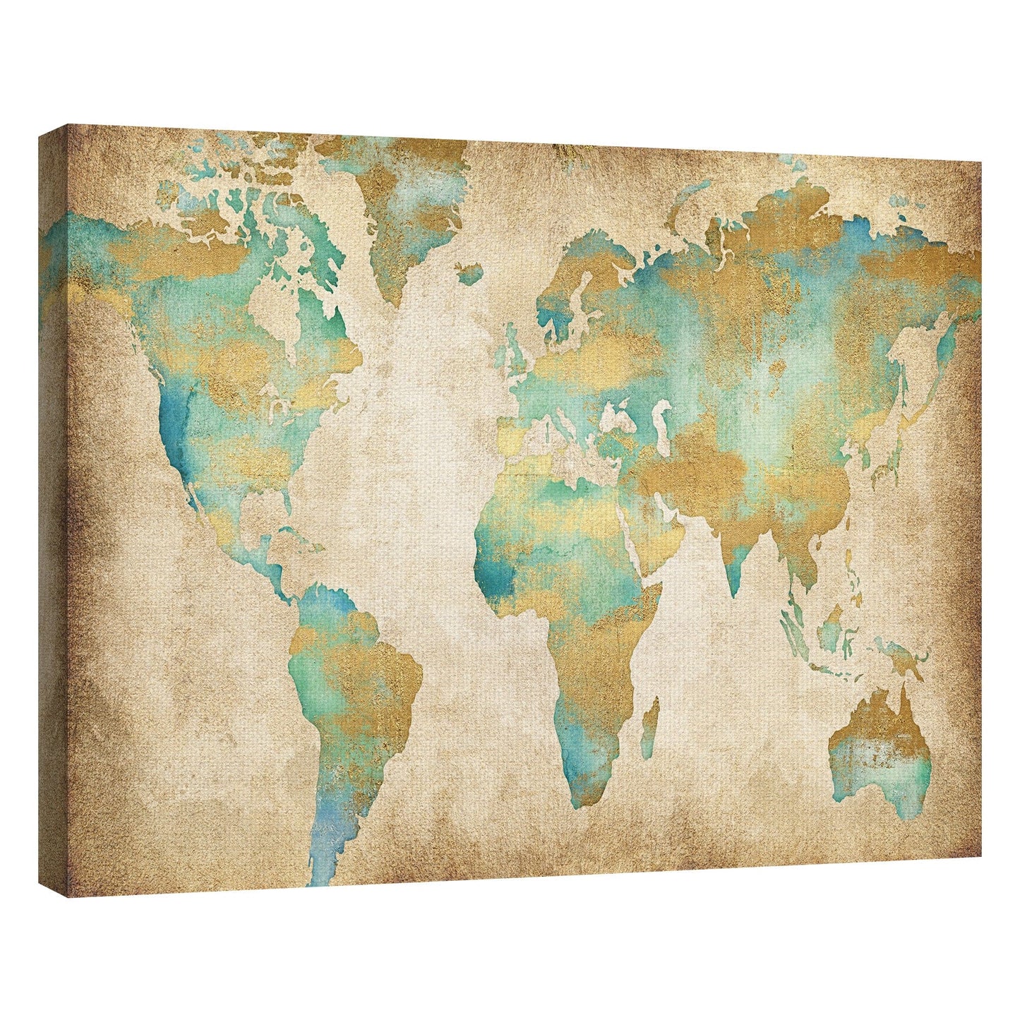 Mapa del mundo dorado - Willowbrook Fine Art