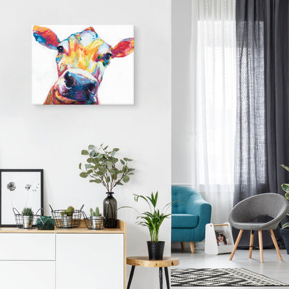 Vaca sonriente blanca I - Willowbrook Fine Art