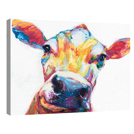 Vaca sonriente blanca I - Willowbrook Fine Art