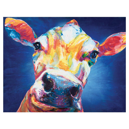 Vaca sonriente azul I - Willowbrook Fine Art