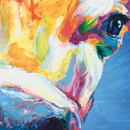 Vaca sonriente azul I - Willowbrook Fine Art