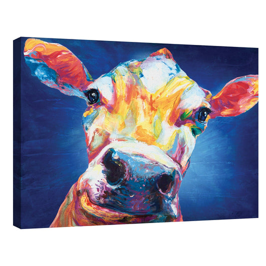 Vaca sonriente azul I - Willowbrook Fine Art