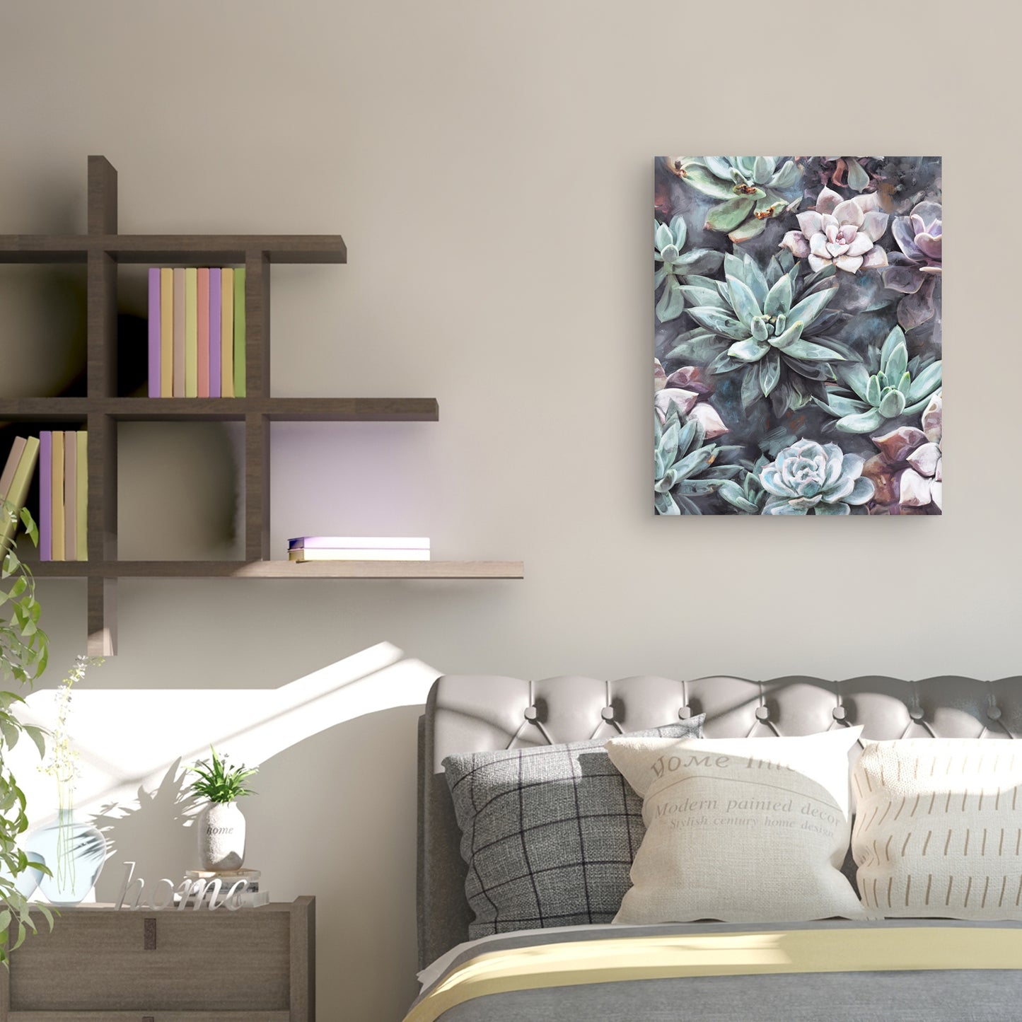 Suculentas sobre gris - Studio Arts