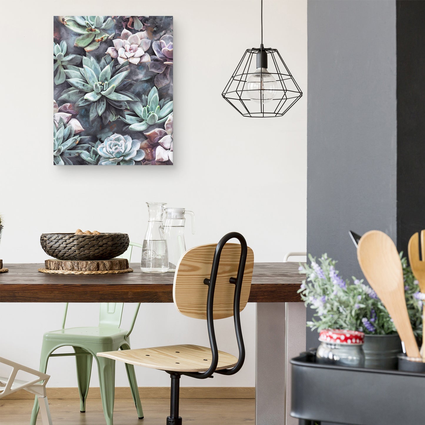 Suculentas sobre gris - Studio Arts