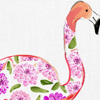Flamenco con flores rosadas - Beth Briggs