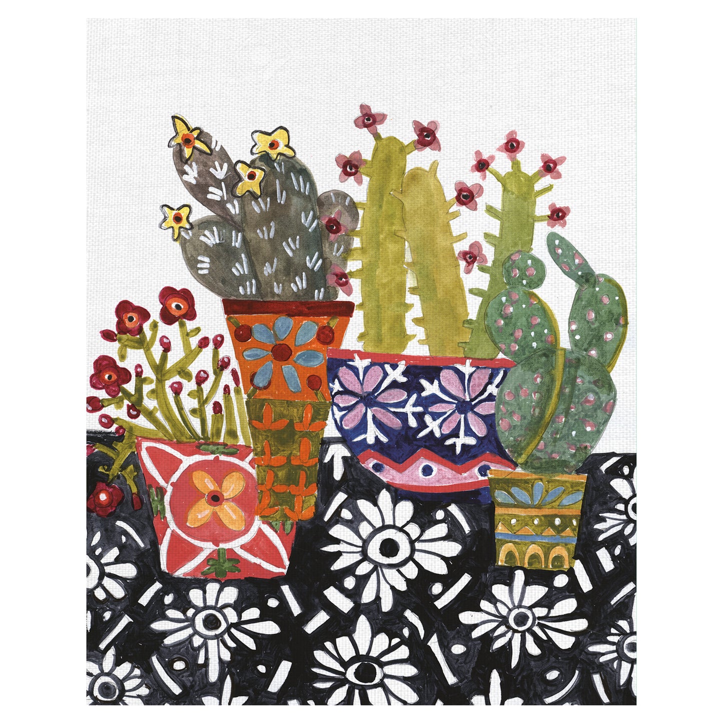 Cactus sobre blanca y negra - Sharon Nullmeyer