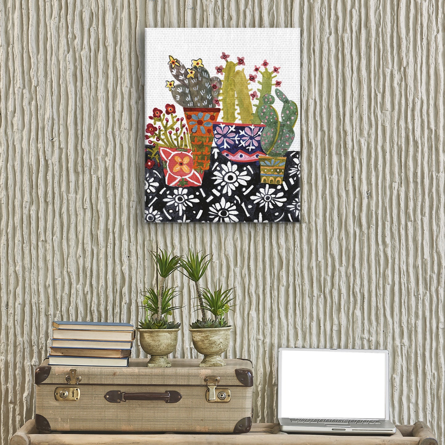 Cactus sobre blanca y negra - Sharon Nullmeyer