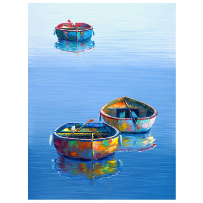 Tres Barcos Azul Vertical - Edward Park