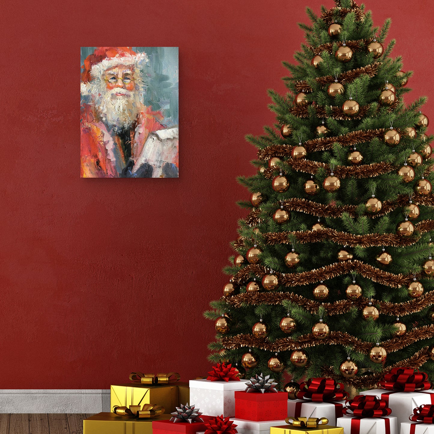 Papa Noel con lista - Jennifer Stottle Taylor