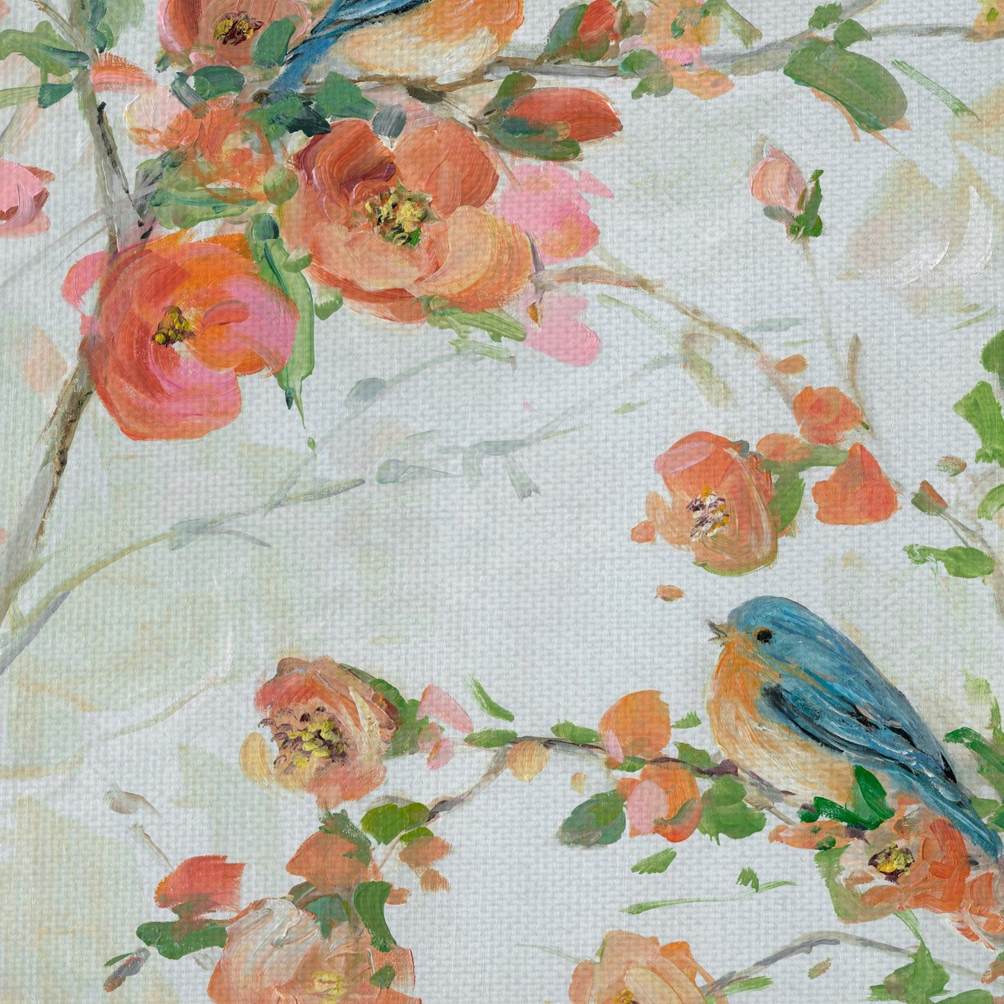 Pájaros azules y flores - Sally Swatland