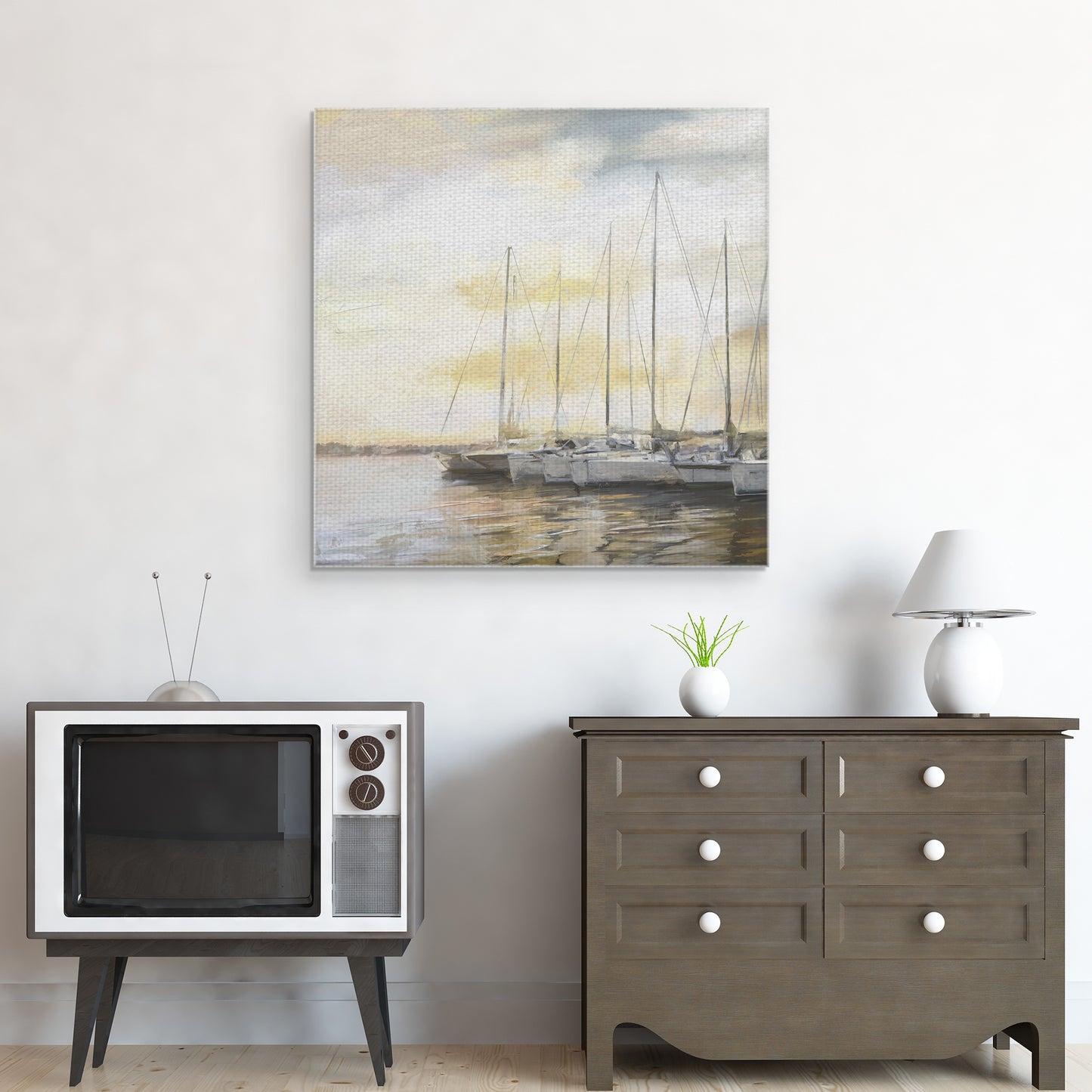 Plaza del puerto al atardecer - Studio Arts