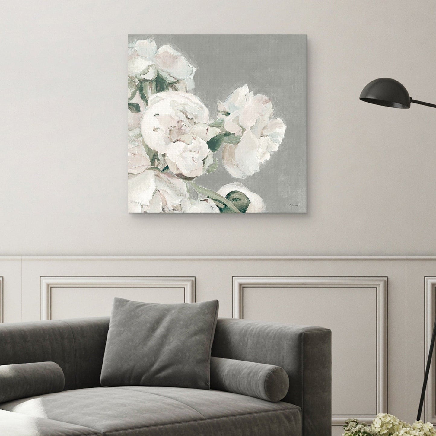 Peonias sobre Gris III - Marilyn Hageman