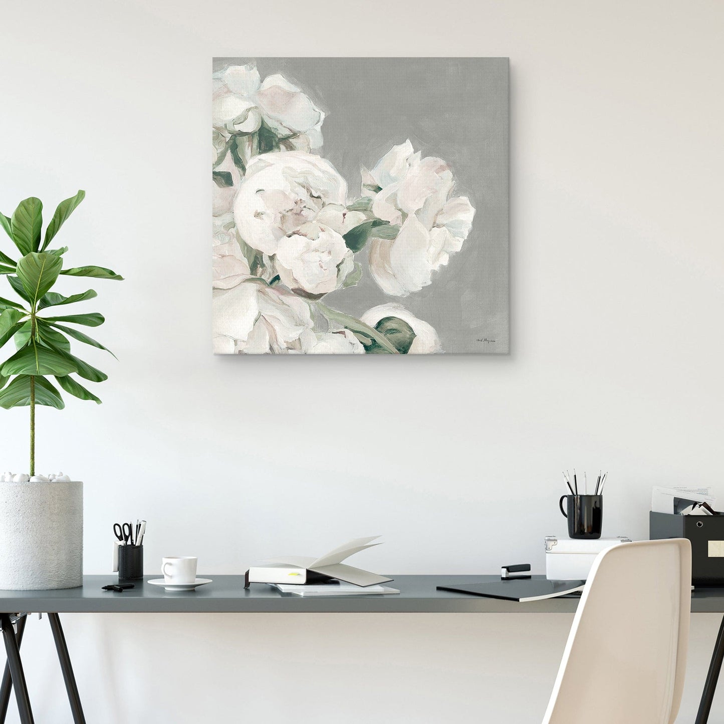 Peonias sobre Gris III - Marilyn Hageman