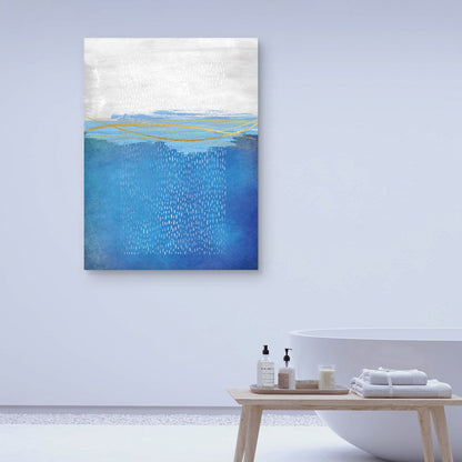Azul y Oro Abstracto - Nikki Chu