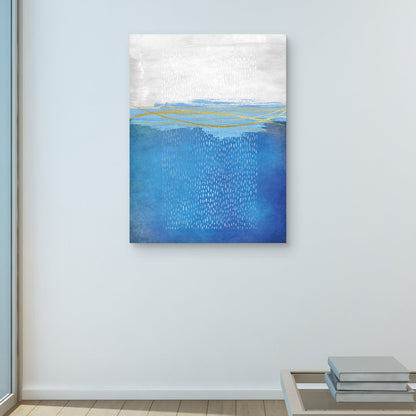 Azul y Oro Abstracto - Nikki Chu