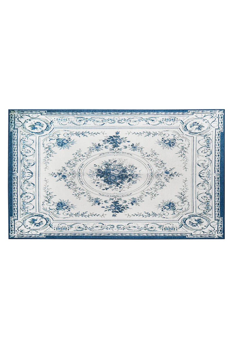 Alfombra lavable azul Aubusson