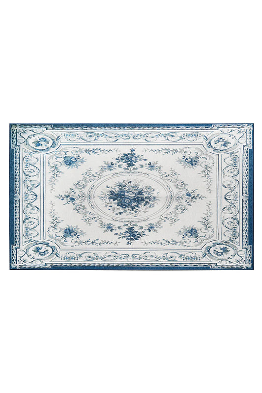 Alfombra lavable azul Aubusson