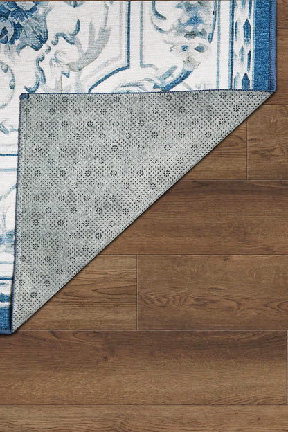 Alfombra lavable azul Aubusson