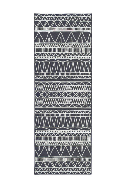 Alfombra lavable Chelsea Tribal Aztec Gris Oscuro