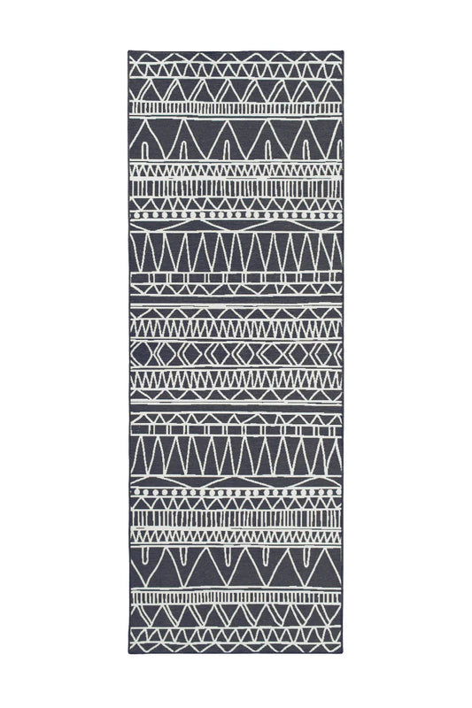 Alfombra lavable Chelsea Tribal Aztec Gris Oscuro