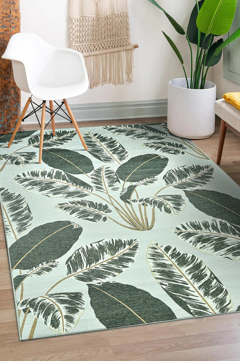 Alfombra lavable hojas cubanas menta