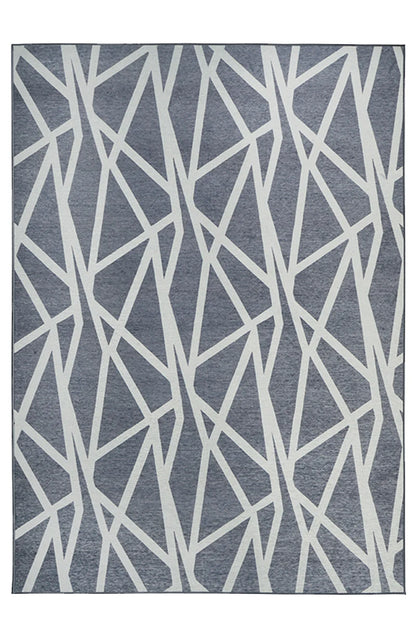 Alfombra lavable Intersections gris pizarra