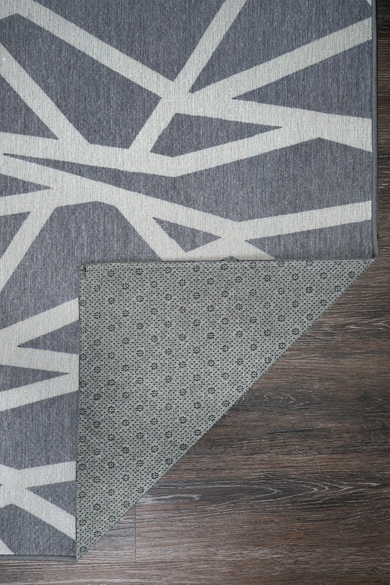 Alfombra lavable Intersections gris pizarra
