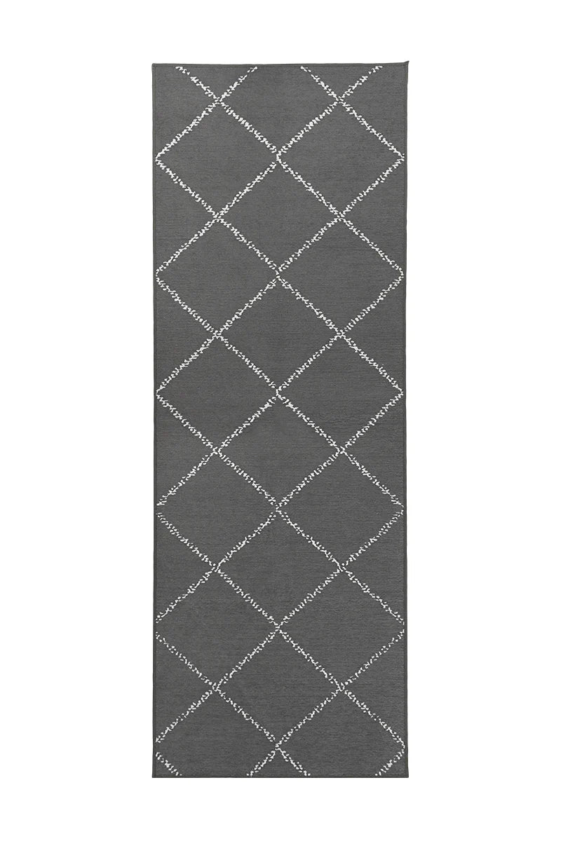 Alfombra lavable Medina marroquí diamante gris