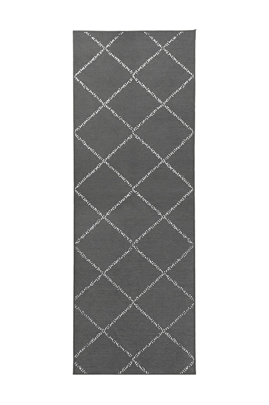 Alfombra lavable Medina marroquí diamante gris