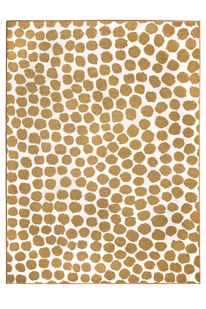 Alfombra lavable beige miel Puff Dotty