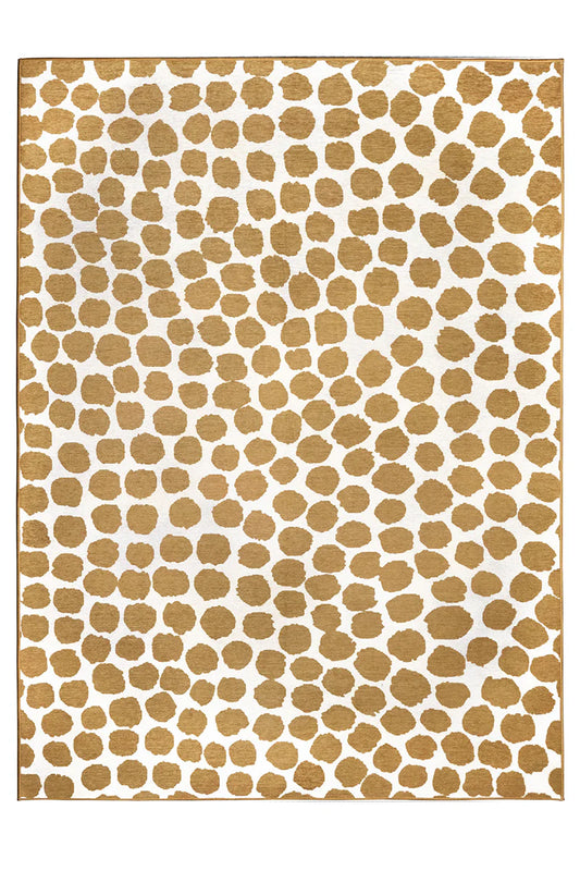 Alfombra lavable beige miel Puff Dotty