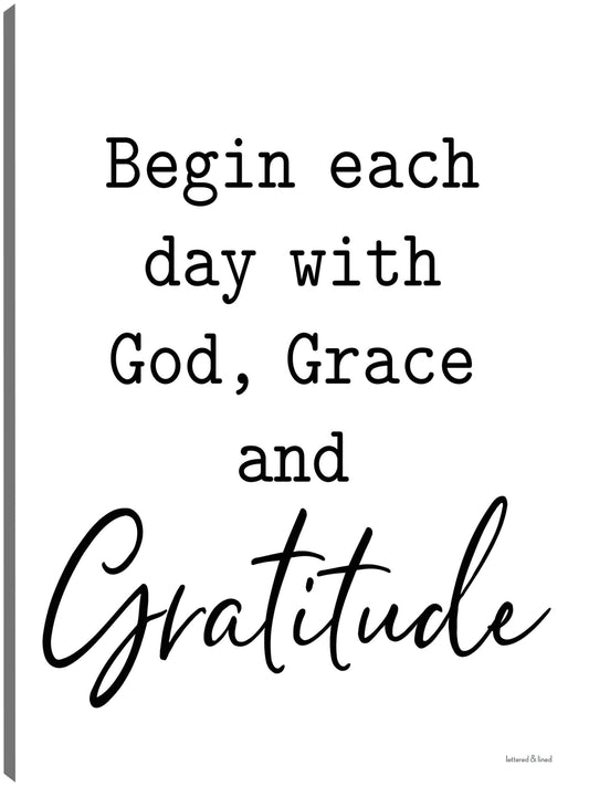 Dios, Gracia y Gratitud - lettered & lined